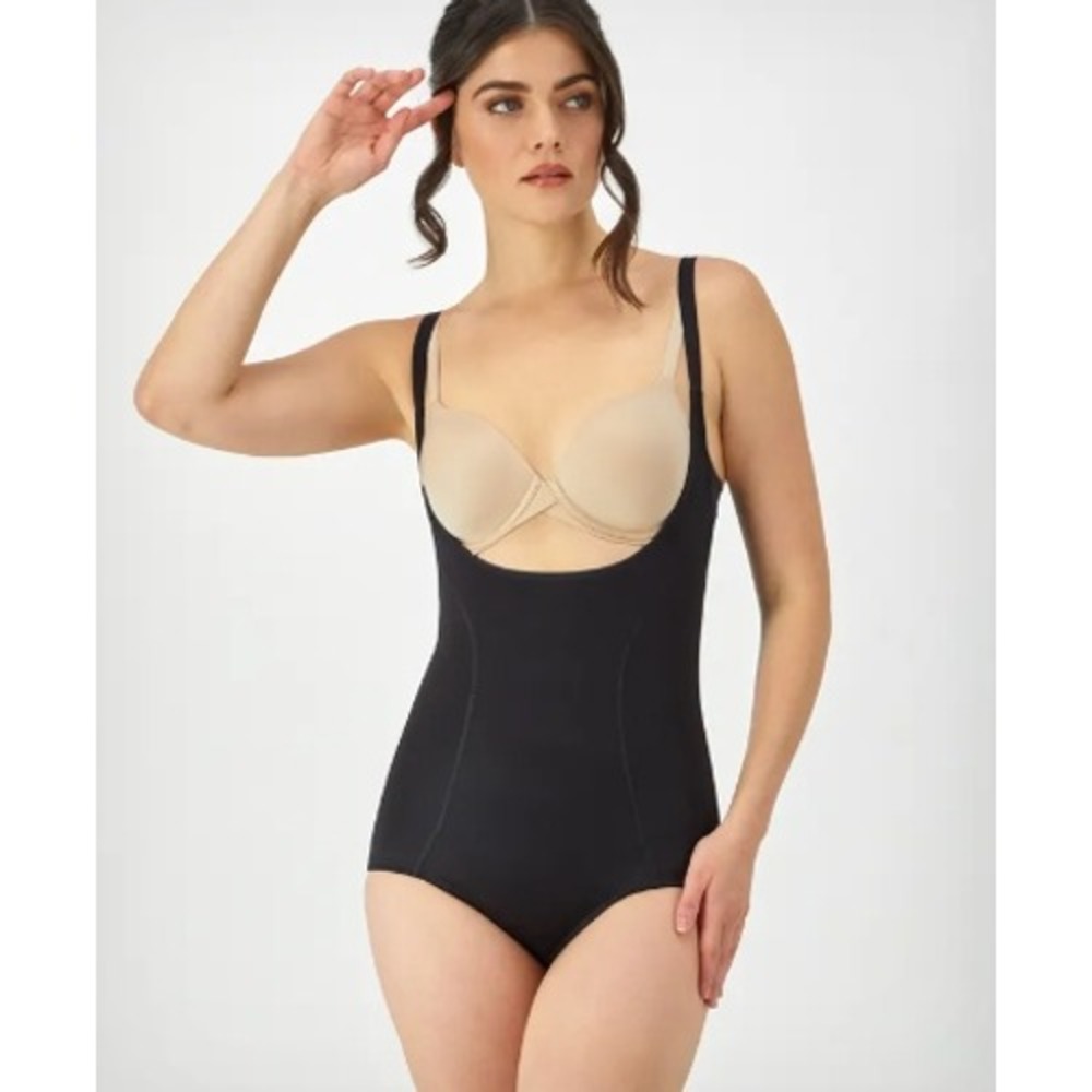 Maidenform Open-Bust Tummy Control Shapewear Bodysuit Black Large FL2656 - Picture 1 of 7